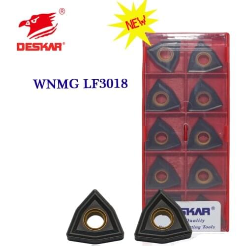 10PCS WNMG080404 WNMG080408 WNMG080412 LF3018 Carbide Insert DESKAR CNC lathe Cutter tools External turning Tool For Cast Iron
