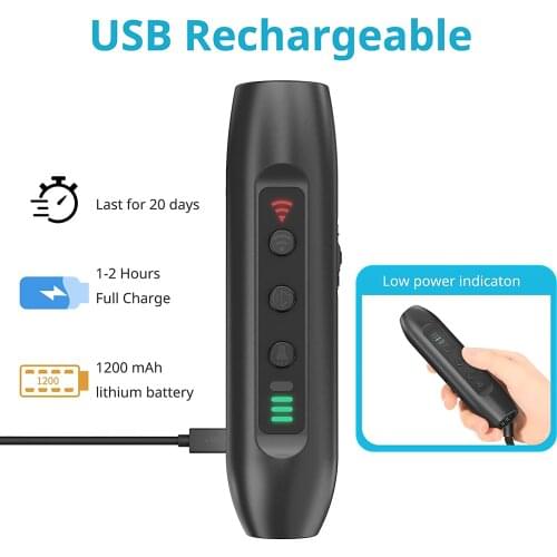 Ultrasonic Dog Barking Deterrent 3-in-1 Dog Training and Bark Control Device Anti-Barking Device Control Range of 16.4 Ft