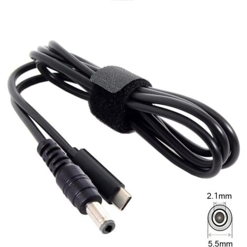 Type C USB C Input to DC 5.5*2.1mm Power PD Charge Cable for Laptop Notebook 1.5M