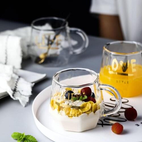 Thicken Glass Cups Coffee Breakfast Household High Temperature Resistant Water Mug Wine Juice Drinking Glass