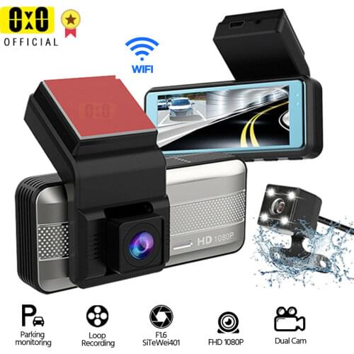 Two Camera Dash Cam Video Recorder 3 Inch Mini Dash Cam WDR 1080P Car Dash Camera with Rear Camera Vehicle Black Box