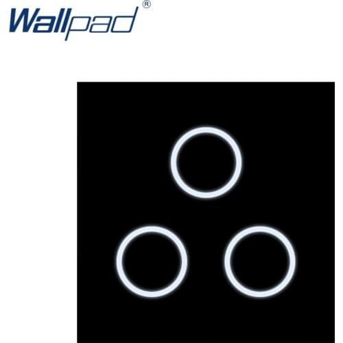 Wallpad 3 Gang 2 Way Switch Function Key For Wall Touch Switch White And Black Glass Module Only