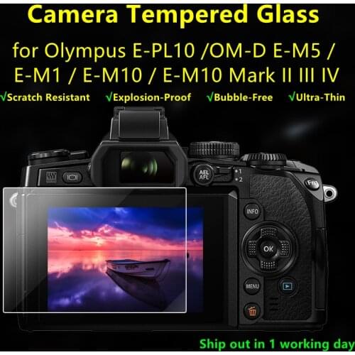 2X 9H Tempered Glass LCD Screen Protector for Olympus E-PL10 EPL10 OMD OM-D EM10 E-M10 Mark II III IV EM1 EM5 E-M5 E-M1 Mark II