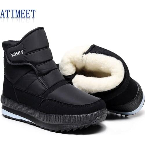 Women Winter Waterproof Outside Snow Boots Fashion Female Solid Color Shoes