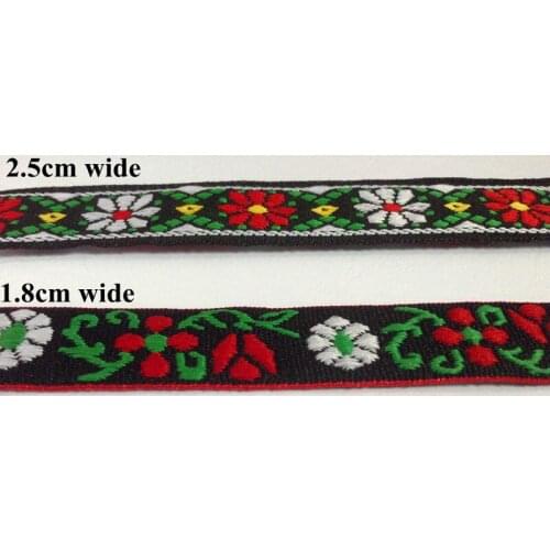 1.8cm/2.5cm exquisite nations style dyed yarn single face embroidery webbing,colorful flower embroidery,XERY0721A