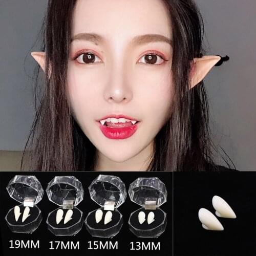 1Pair Plastic Halloween Adult Children Horror White Vampire Denture Canine DIY Party Dress Up Tooth Props