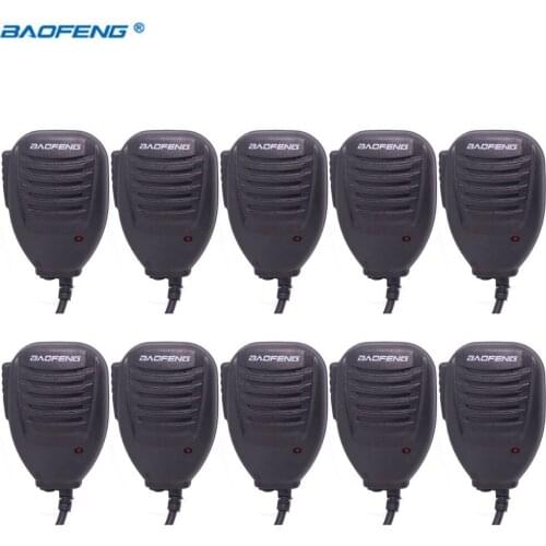10pcs Original BaoFeng UV-5R Handheld Microphone Speaker Mic PTT for Baofeng Walkie Talkie Portable UV5R Plus BF-888S uv5r Radio