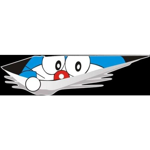 18CM*8CM Doraemon Peep Cartoon Lovely Funny Car Stickers Creative Decals for Tail Reflective Auto Tuning Styling