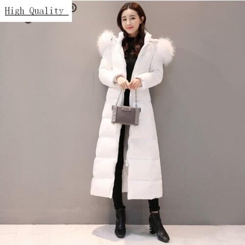 2020 Brand Large Fox Fur Duck Down Jacket Women Winter Long Coats White Duck Down Coat Abrigos Mujer Outwear Hiver 71209