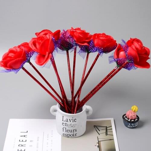 24 Pcs Creative Ball Pen Lovely Rose Ballpoint Pen Kids Gifts Prizes Childrens Gift School Office Stationery Supplies Wholesale