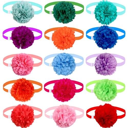 50/100pcs Dogs Pets Accessories Bright Flower Dog Bow Ties Pet Dog Cat Bowties/Ties for Small Dog Bow Tie Pet Grooming Supplies