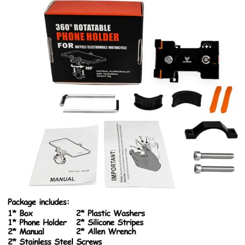 Aluminum Bicycle Phone Holder MTB Road Bike Phone Holder Motorcycle gps navigate Power Support Handlebar Clip Stand For Cycling