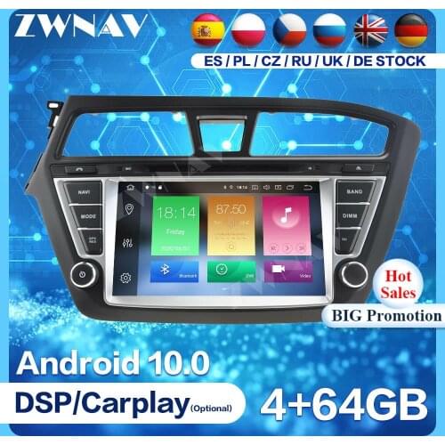 Android 10 Screen GPS Navigation For Hyundai I20 2014 2015 2016 2017 Audio Radio Receiver Car Stereo Multimedia Player Head Unit