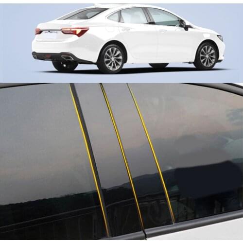 Car PC Material Pillar Post Cover Door Trim Window Piano Black Molding Sticker Plate Parts For Buick Verano 2015 2016 2017-2021