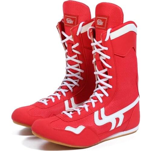 Boxing Shoes Mens Boot Boxing Training Shoe Red And Black 35--46