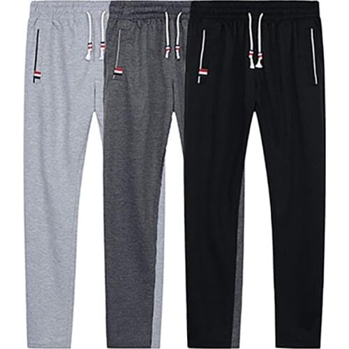 3pcs/lot Spring Summer Mens Pants Fashion Skinny Sweatpants Mens Joggers Striped Slim Fitted Pants Gyms Clothing Plus Size 6XL