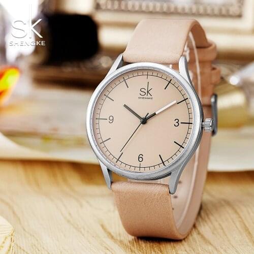 Shengke Leather Watches Women Fashion Ladies Wrist Watch Reloj Mujer 2019 SK Quartz Watch Female Students Women Gifts #K8028
