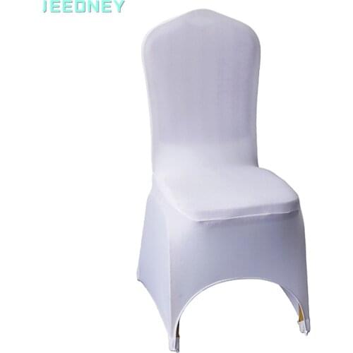 Chair Covers Spandex with Arched Front for Wedding Banquet Anniversary Party Event Decor Elastic Stretch Chair Clothes White
