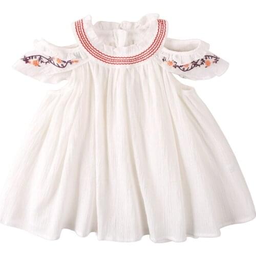 Kids Dresses For Elegant Party Wedding Dress Girls Birthday Clothes Ball Gown White 1-5Y