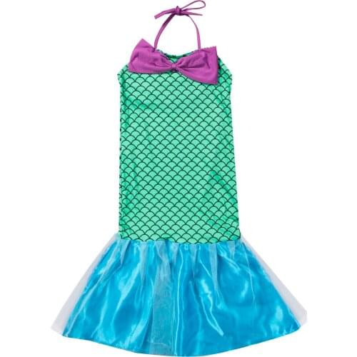 Kids Ariel Sequin Little Mermaid Set Girls Princess Dress Up Party Costume mermaid tail princess ariel Dress