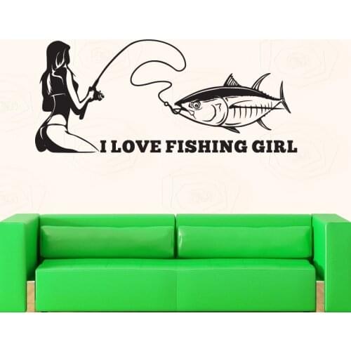 Go Fishing Sticker Tuna Hunter Vinyl Decal Bucket Tackle Shop Fishhook Fish Tank Boat Box Car Fishing1005