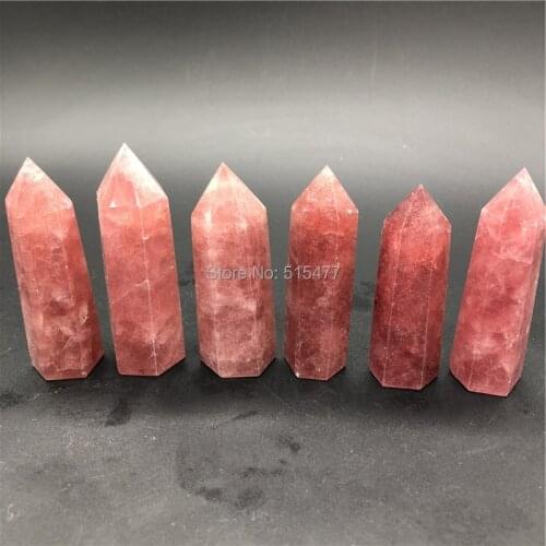 Wholesale Natural Healing Quartz natural strawberry quarts point crystal wand