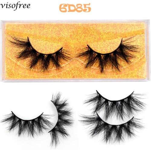 Visofree 6D Faux Mink Hair False Eyelashes Natural Long Fluffy Lashes Handmade Cruelty-free Criss-cross Eyelashes Makeup Tools