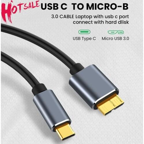 Micro B USB C 3.0 Cable Type-C To USB 3.0 Micro B Cable Connector 5Gbps External Hard Drive Disk Cable For Hard Drive Computer