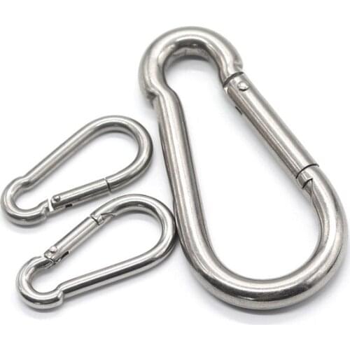 Free Shipping Wholesales M12X140MM Large Stainless Steel Carabiner Spring DIN5299C Snap Hooks