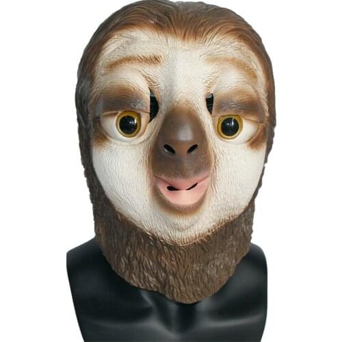 Halloween Animal Fancy Dress Party Costume Props Cosplay Folivora Latex Mask Headgear