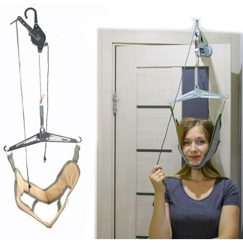 Cervical Traction Over Door Neck Massager Device Kit Stretcher Adjustment Chiropractic Back Head Massager relaxation