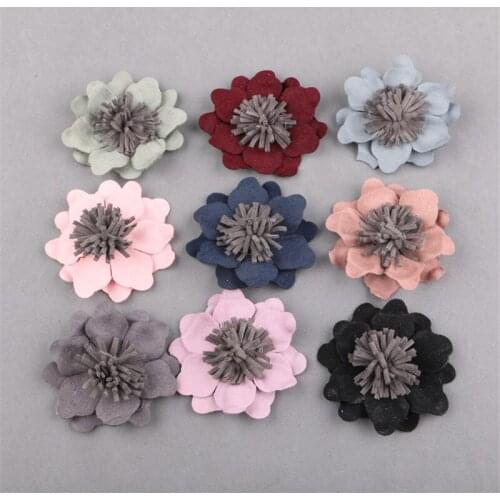 New 18PCS/Lot Fashion FloraJewelry Material Handmade DIY Flower Button Patch Sticker for Girl Hair Clips Headband