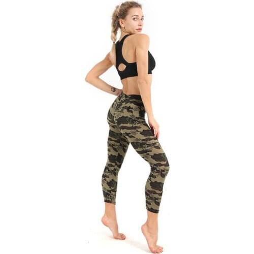 New creative camouflage super stretch leggings running and fitness nine-point leggings 1pcs/lot