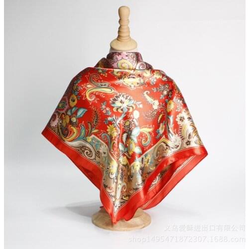 2018 15 colors 90cm*90cm New Luxury Print Brand Frame Plaid Striped Women Twill Silk Scarf Small Square Scarves Hijab Headband