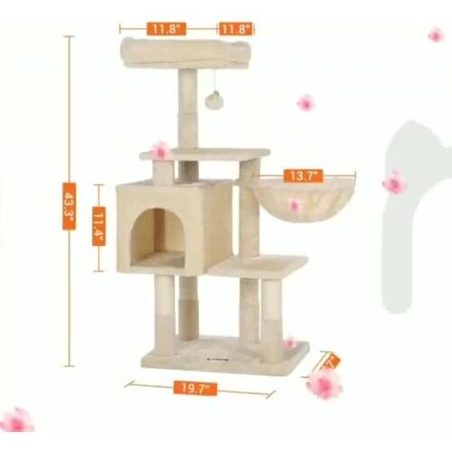 OEM Hot Sale Pet Products for Kitten 100 cm Tall Small Cat Scratcher Cat Activity Tree Stand