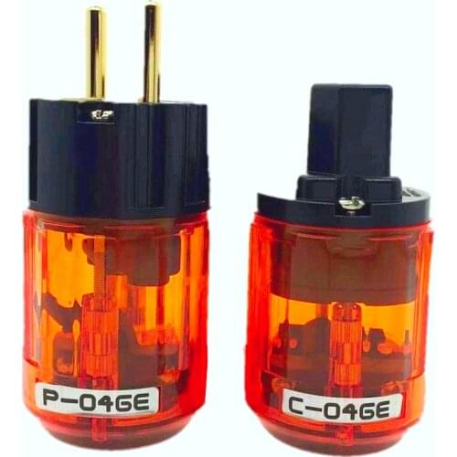 Oyaide P-046E 24K Gold Plated Schuko Power EU Male Plug + C-046E IEC Connector MATIHUR Hi-End audio hifi