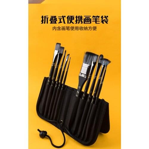 Paul Eezanne 10 pcs Imported Multi-function brushes Safety Paint watercolor oil painting acrylic brushes with cloth bag Artist