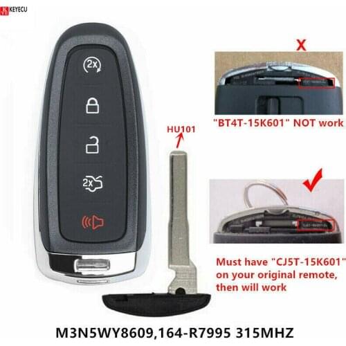 Replacement Smart Prox Remote fob Transmitter 5 Button for FORD Escape 2013-2018 Focus 2012-2017 C-max 2014-2017 M3N5WY8609