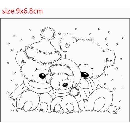 Rubber Silicone Clear Stamps For Scrapbooking Tampons Transparents Seal Background Stamp Card Making Diy Bear