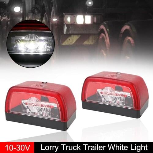 Tag Lights 2Pcs E9 License Plate Light White 3LED Taillight Trailer Truck Caravan Taillight For Trailer Truck UTV