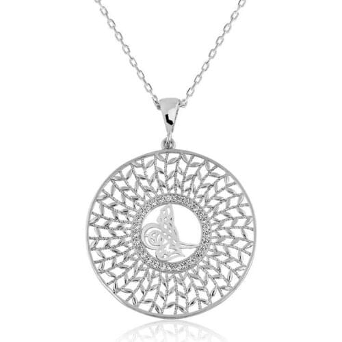 Tevuli 925 Sterling Silver Tuğralı Lady Necklace