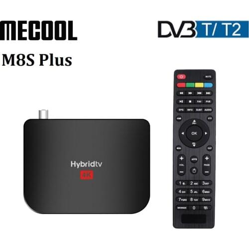 MECOOL M8S Plus DVB-T2 Android 9.0 TV Box Amlogic S905X2 Quad Core 2GB RAM 16GB ROM Media Player 2.4GHz WiFi 4K HD Set Top Box