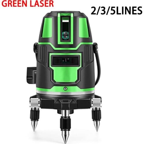 2/3/5 Cross Lines Laser Level Self-Leveling 360 Rotatable Indoor Outdoor Green Radius Alternating Direct Horizontal Vertical