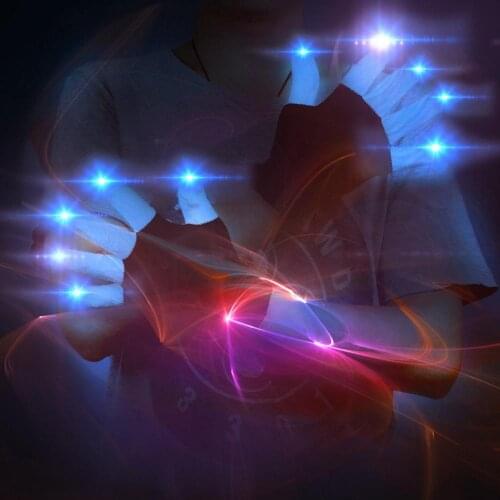 Party Rave LED Flashing Gloves Glow Light Up Finger Lighting Halloween Gloves