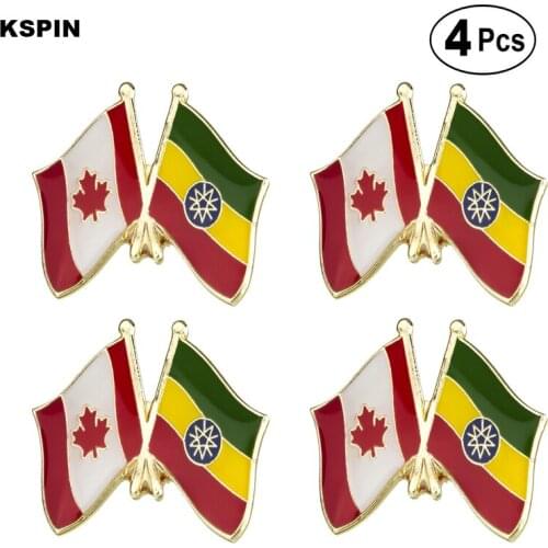 Canada & Ethiopia Friendship Flag Pin Lapel Pin Badge Brooch Icons 4pcs