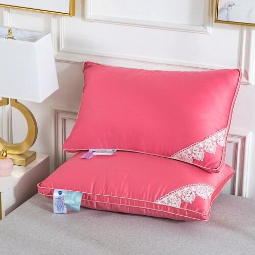 2 Pack Bed Pillows For Sleeping - Neck Protection Microfiber Pillows For Back And Side Sleeper - Red