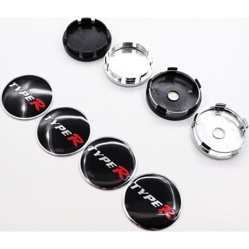 4pcs 56mm or 60mm TYPER Car Logo Wheel Center Hub Cap Rim Badge Covers Decal Refit Decoration Emblem Sticker Auto Accessories