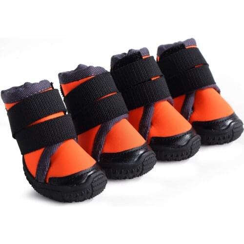 4Pcs/set Pet Dogs Winter Shoes Rain Snow Booties Socks Rubber Anti-slip Shoes For Small Dog Puppies Footwear