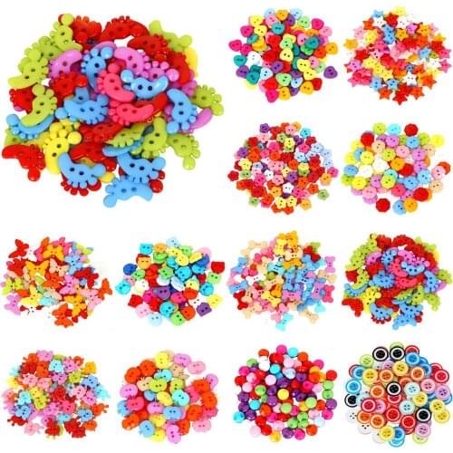 50Pcs/Bag Buttons Cute Colorful DIY Plactic Exquisite Cartoon Shape Sewing Buttons for Kids Clothes Sewing Accessories Supplies