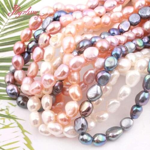 7-8mm Natural Freshwater Pearl Loose Beads Freeform Natural Stone Beads For DIY Necklace Bracelat Jewelry Making Strand 15"